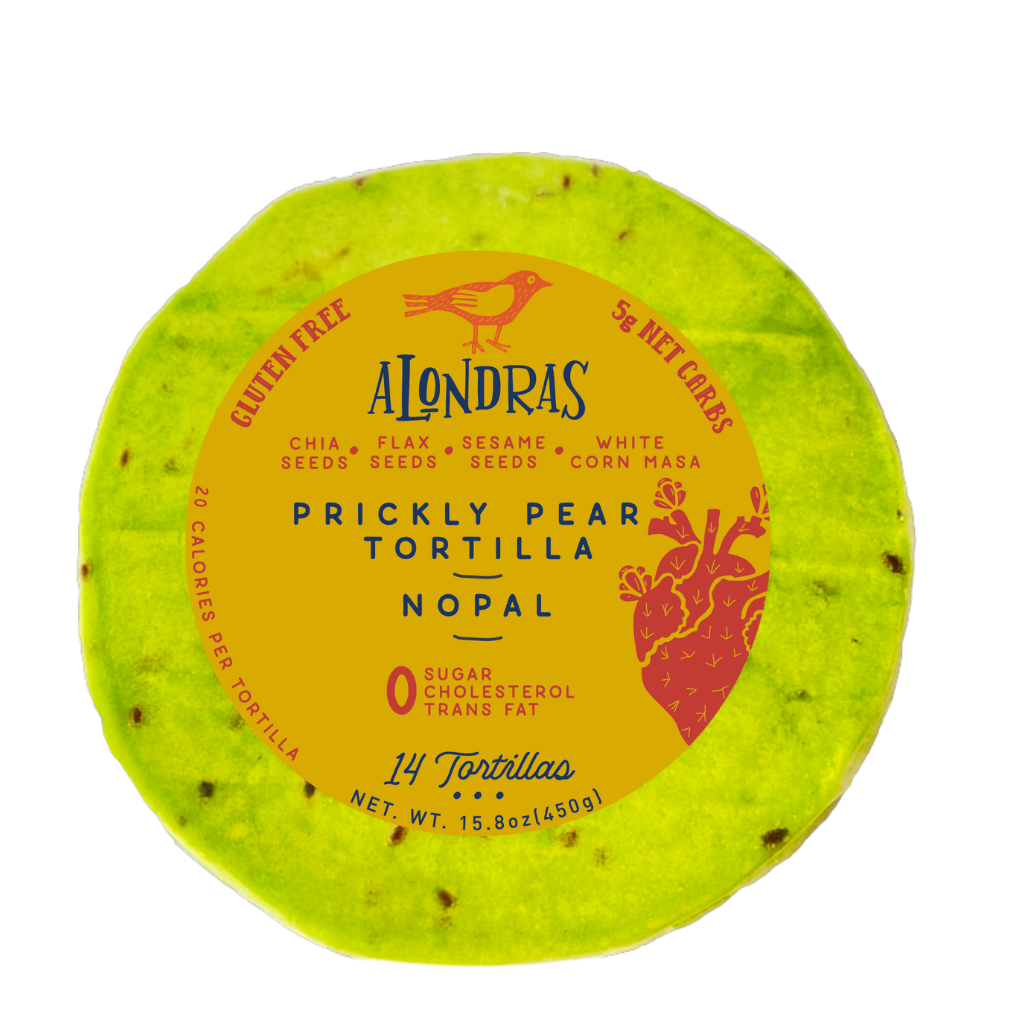 Alondras Low Carb Prickly Pear Tortilla with Chia, Flaxseeds, and Sesame Seeds|Gluten free, Low carb, Keto, Vegan