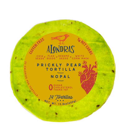 Alondras Low Carb Prickly Pear Tortilla with Chia, Flaxseeds, and Sesame Seeds|Gluten free, Low carb, Keto, Vegan